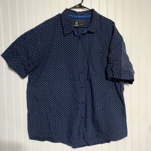 Rugby University Men's Short Sleeve Shirt Blue Cotton Stretch Sz 3X